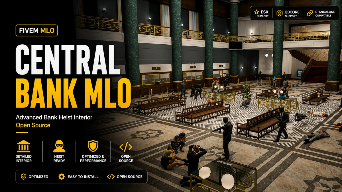Central Bank MLO FiveM | Advanced Bank Heist Interior | Open Source